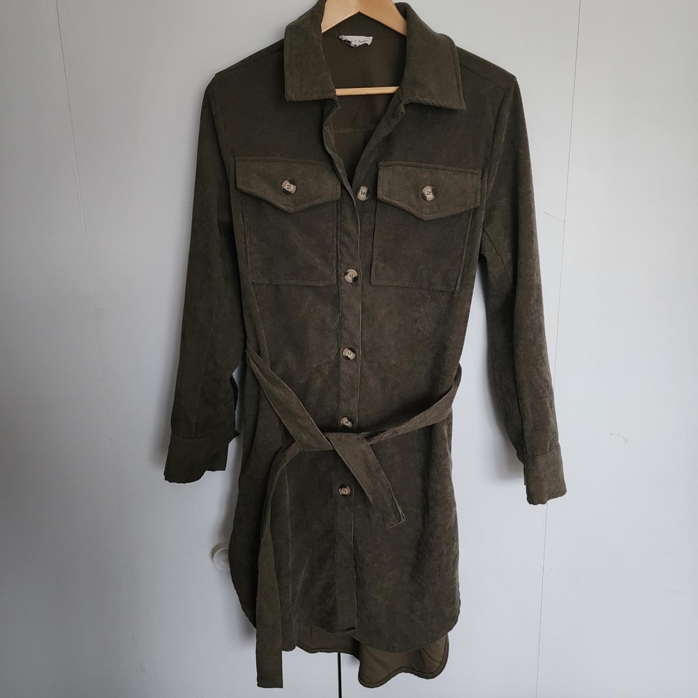 Oversized Button-Up Corduroy Dress / Duster